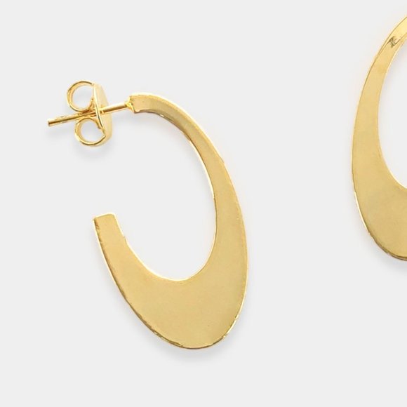 NEW 18K Gold Filled Oval Hoop Earrings - Picture 6 of 7